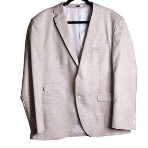 Statement blazer sports coat jacket cream 100% wool 44R